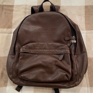 Men’s Coach Leather Backpack